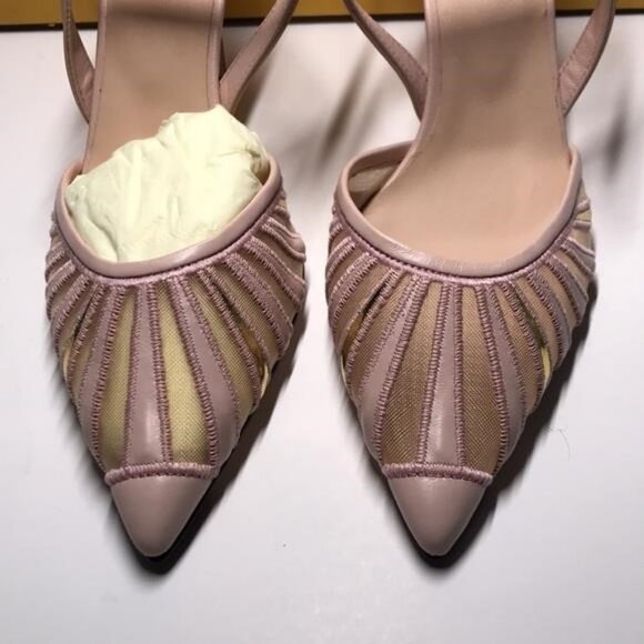 Fendi Colibri Lite Slingback Pumps | Metallic Mixed Media | Size 36.5 | New - Picture 3 of 10